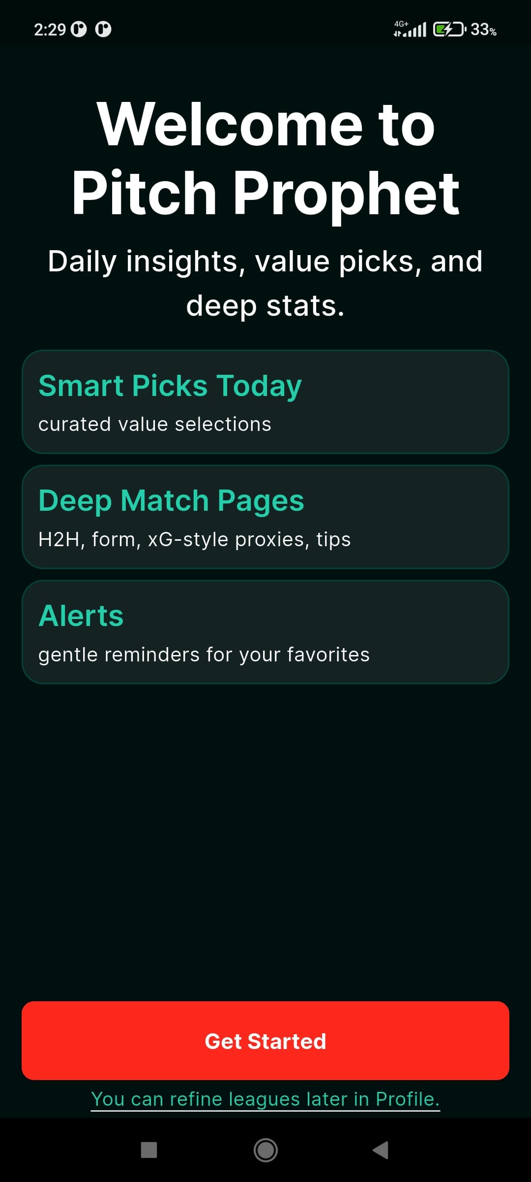 Pinc App Welcome Screen
